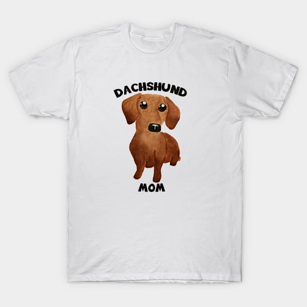 Watercolor cute dachshund puppy big eyes kawaii T-Shirt by WatercolorFun